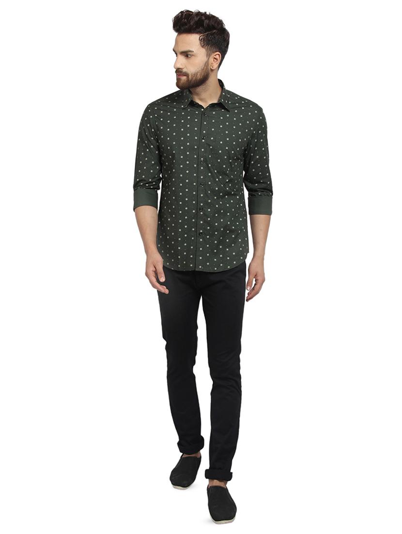 green printed casual shirt - 16351775 - Zoom Image - 4