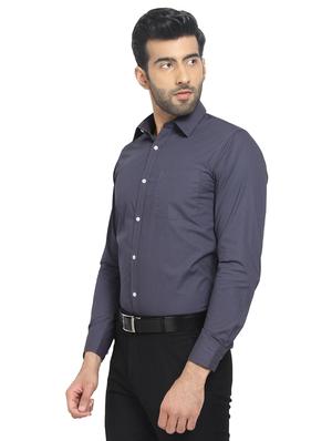navy blue printed formal shirt - 16351792 - Standard Image - 2