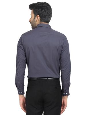 navy blue printed formal shirt - 16351792 - Standard Image - 3