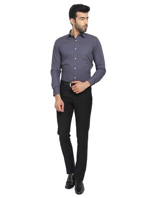 navy blue printed formal shirt - 16351792 - Standard Image - 4