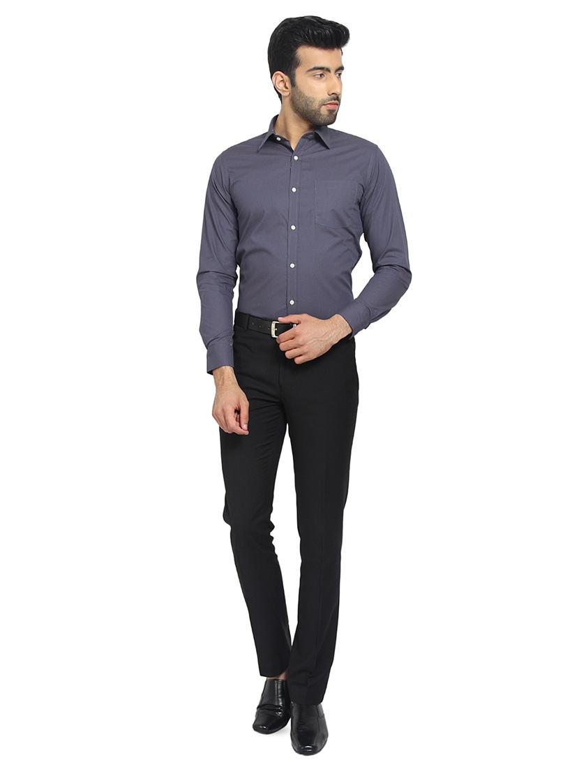 navy blue printed formal shirt - 16351792 - Zoom Image - 4