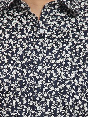 blue floral print casual shirt - 16351795 - Standard Image - 5