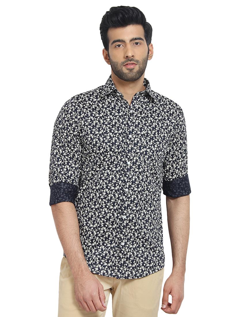 blue floral print casual shirt - 16351795 - Zoom Image - 1