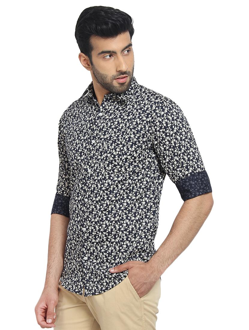 blue floral print casual shirt - 16351795 - Zoom Image - 2