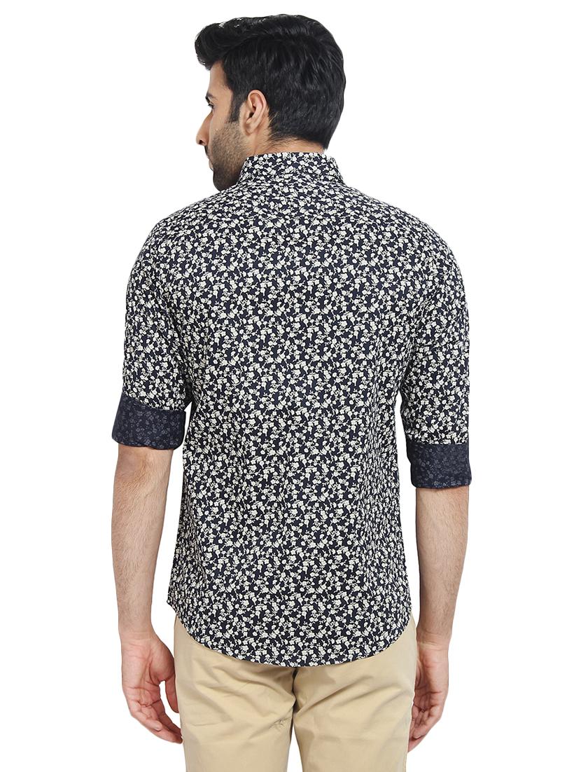 blue floral print casual shirt - 16351795 - Zoom Image - 3