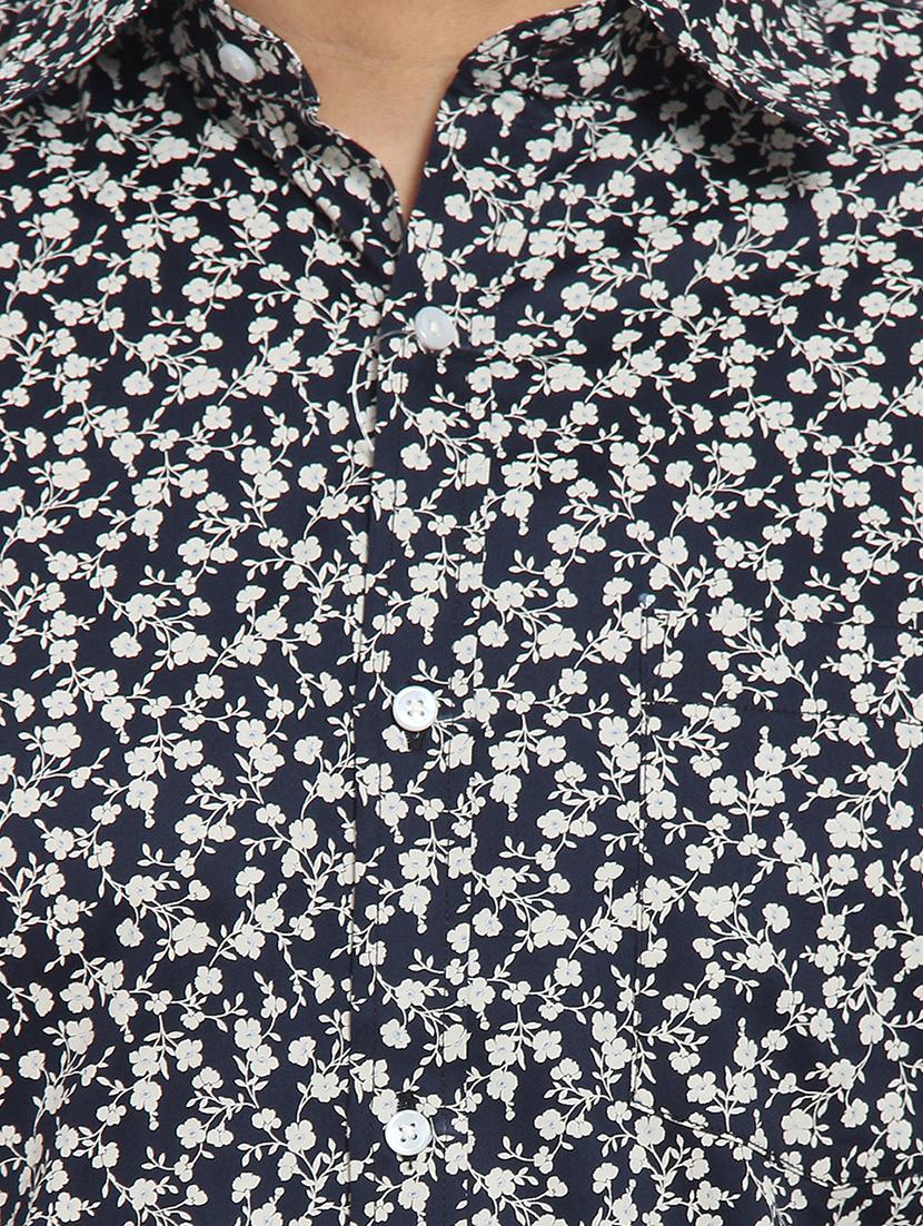 blue floral print casual shirt - 16351795 - Zoom Image - 5