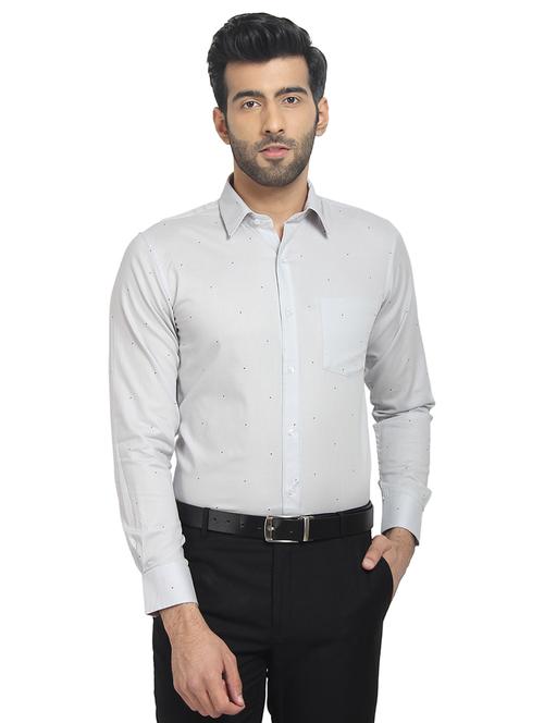 grey printed formal shirt - 16351803 - Standard Image - 1