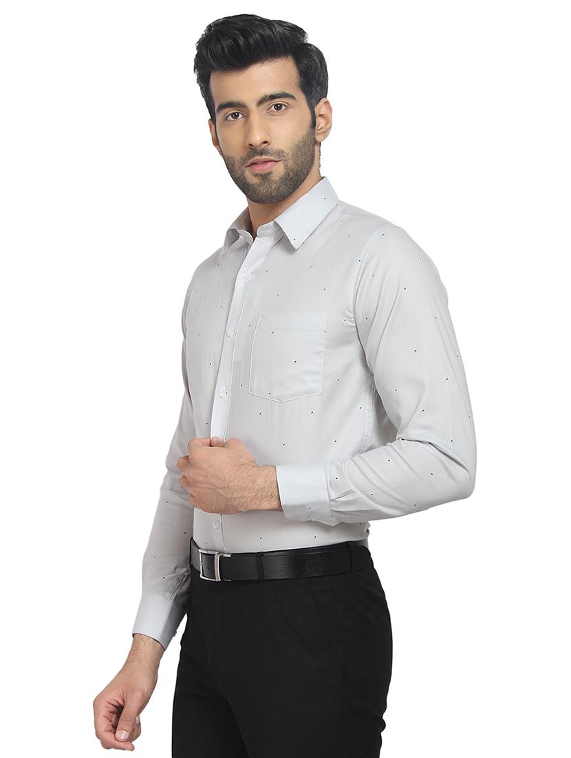 grey printed formal shirt - 16351803 - Zoom Image - 2