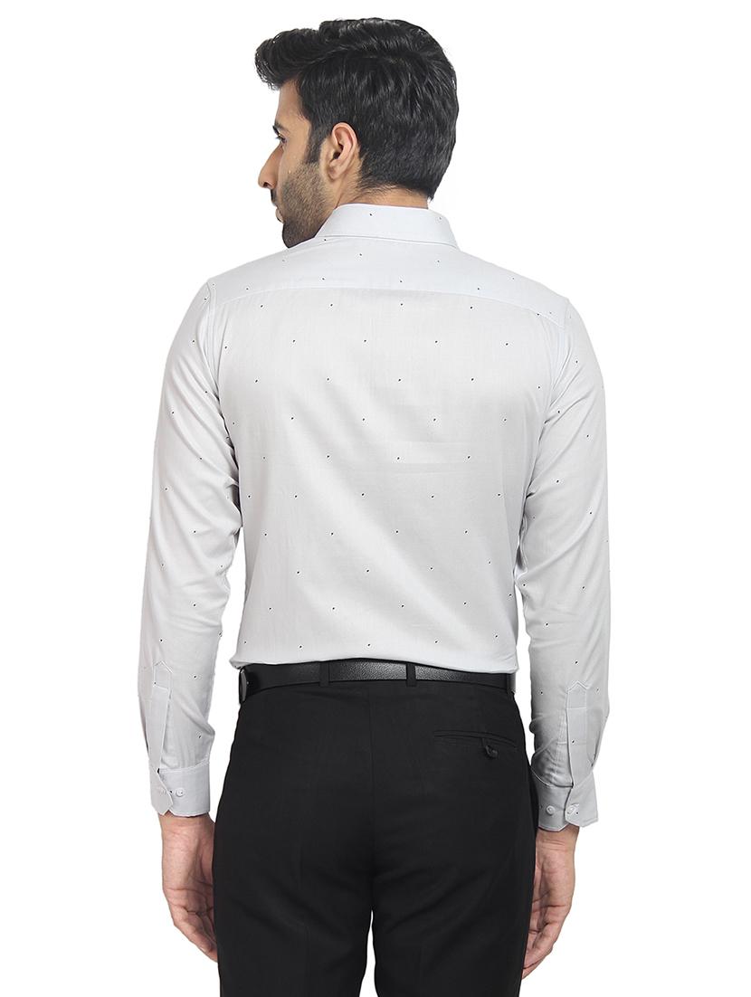 grey printed formal shirt - 16351803 - Zoom Image - 3