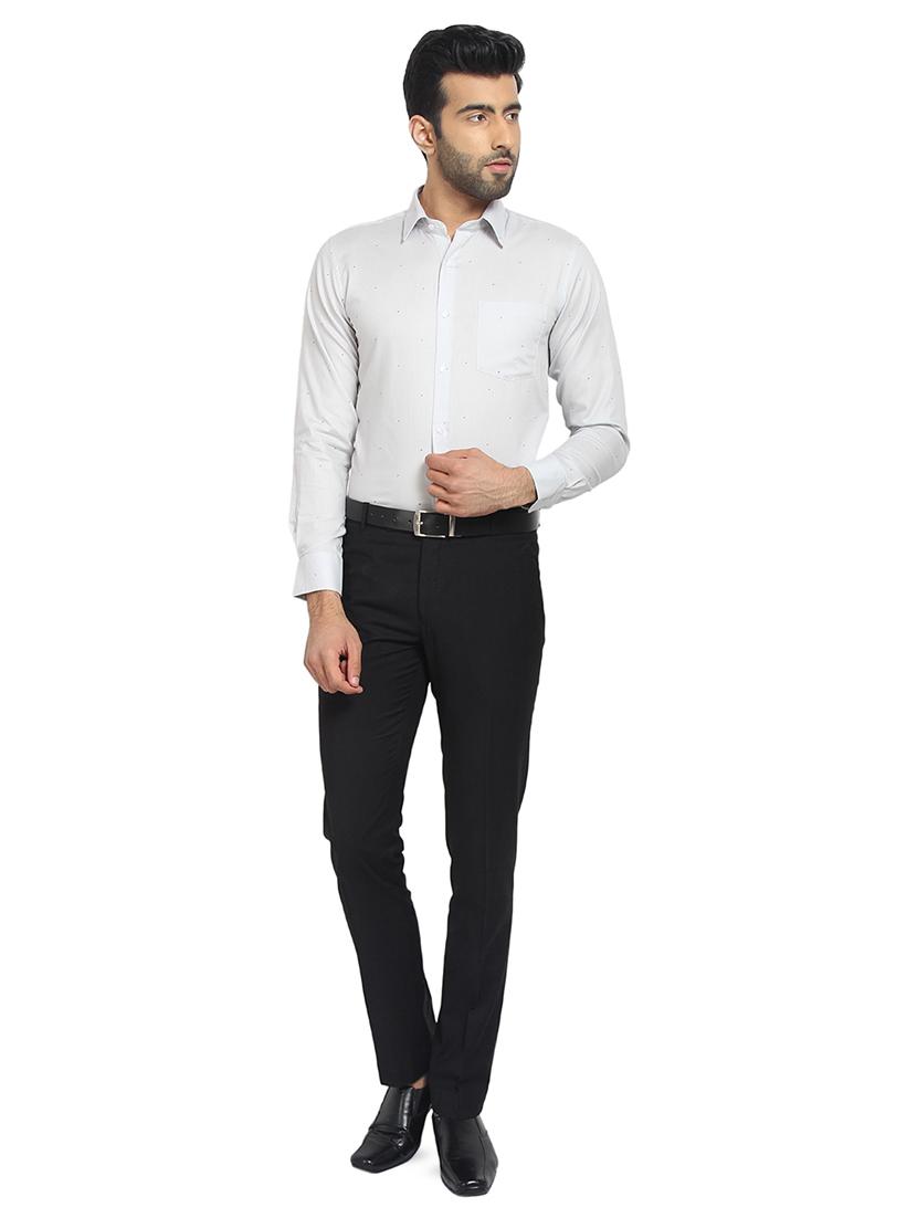 grey printed formal shirt - 16351803 - Zoom Image - 4