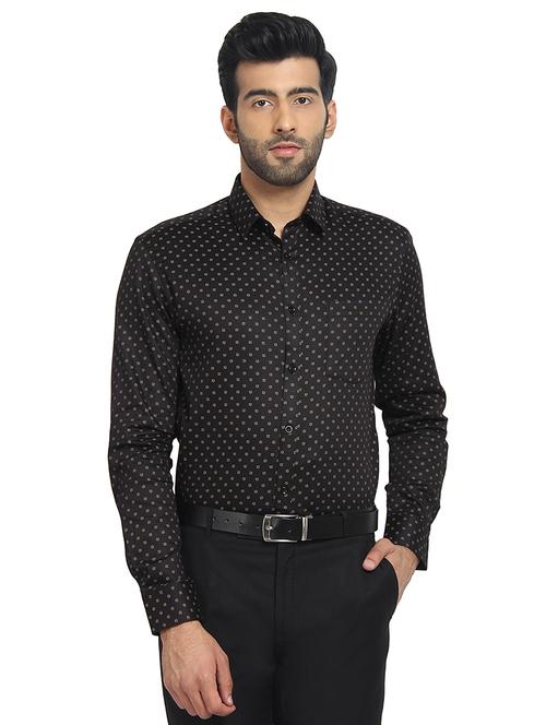 black printed formal shirt - 16351805 - Standard Image - 1