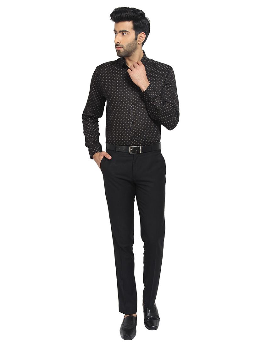 black printed formal shirt - 16351805 - Zoom Image - 4
