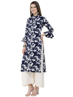 floral straight kurta - 16352638 - Standard Image - 2