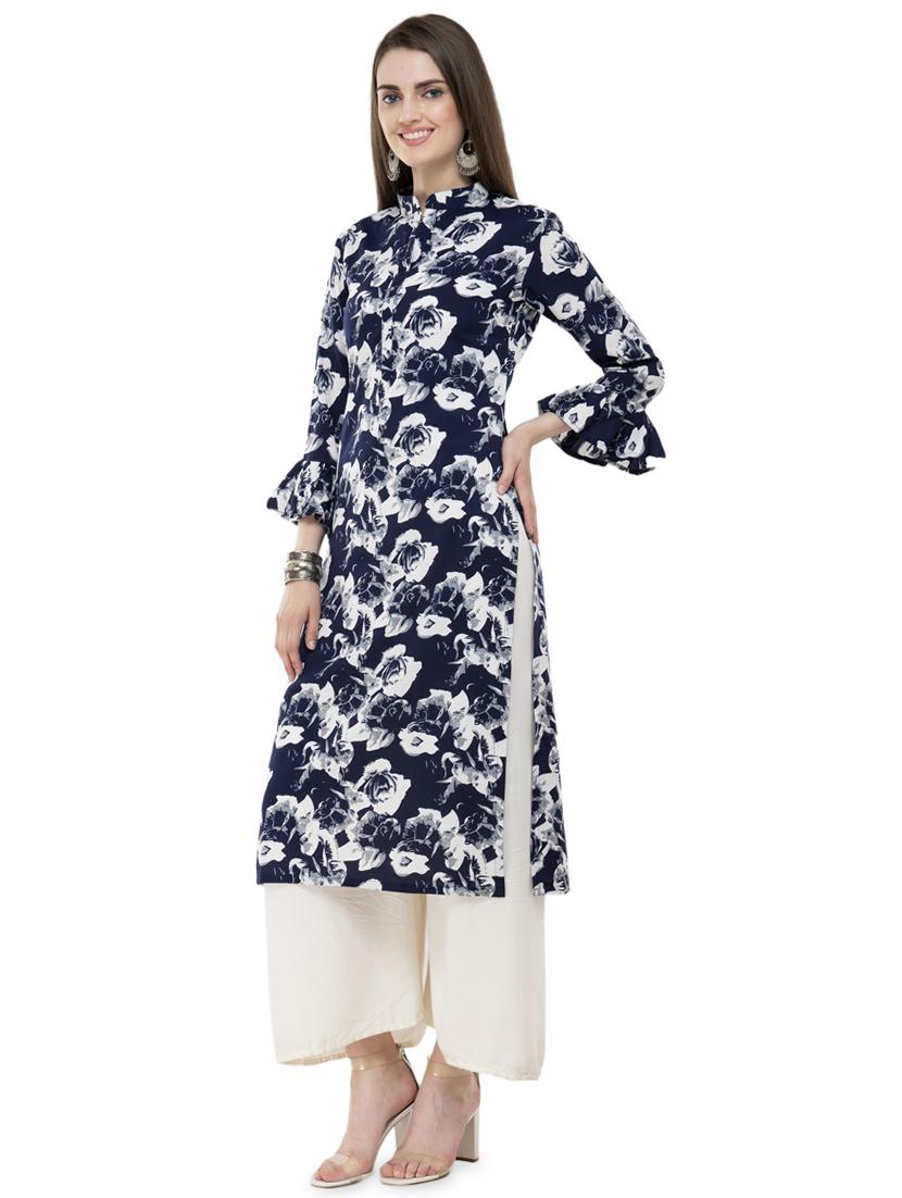 floral straight kurta - 16352638 - Zoom Image - 2