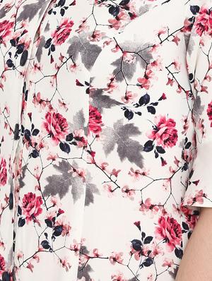 flute sleeved floral a-line dress - 16353683 - Standard Image - 4