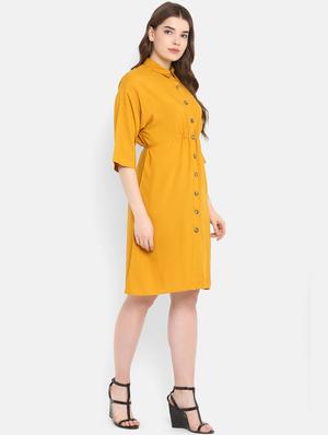 tie back solid shirt dress - 16353687 - Standard Image - 2