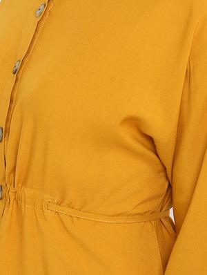 tie back solid shirt dress - 16353687 - Standard Image - 4