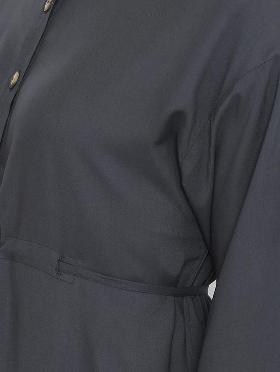 tie back solid shirt dress - 16353688 - Zoom Image - 4