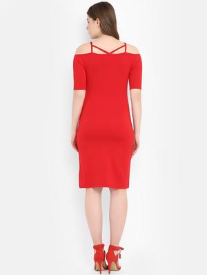 cold shoulder bodycon dress - 16353695 - Standard Image - 3
