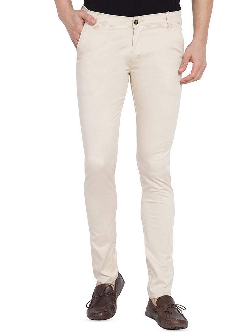 beige solid chinos - 16356595 - Zoom Image - 1