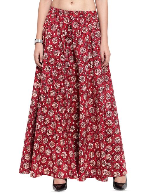 printed a-line skirt - 16356663 - Standard Image - 1