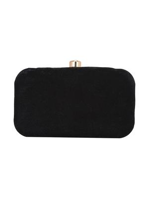 black cotton polyester blend box clutch - 16357184 - Standard Image - 2