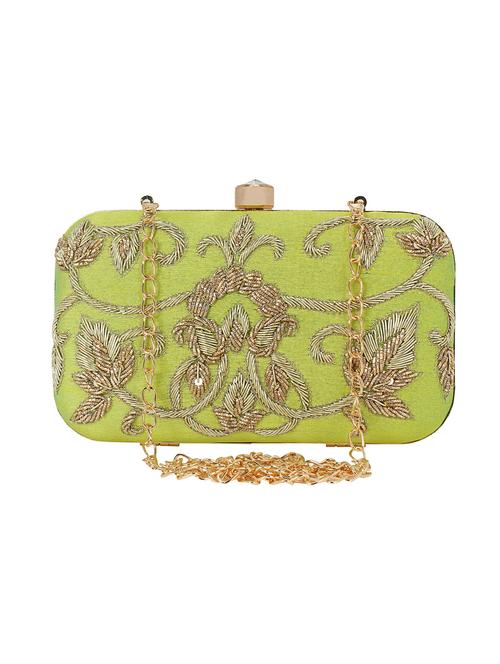 green cotton polyester blend box clutch - 16357185 - Standard Image - 1