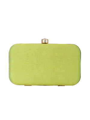 green cotton polyester blend box clutch - 16357185 - Standard Image - 2