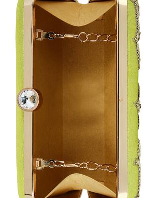 green cotton polyester blend box clutch - 16357185 - Standard Image - 3