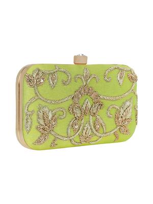 green cotton polyester blend box clutch - 16357185 - Standard Image - 4