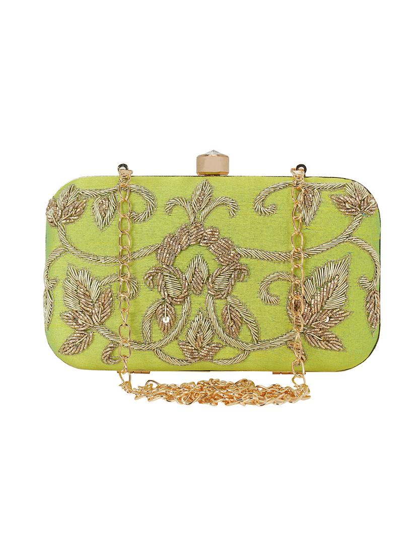 green cotton polyester blend box clutch - 16357185 - Zoom Image - 1