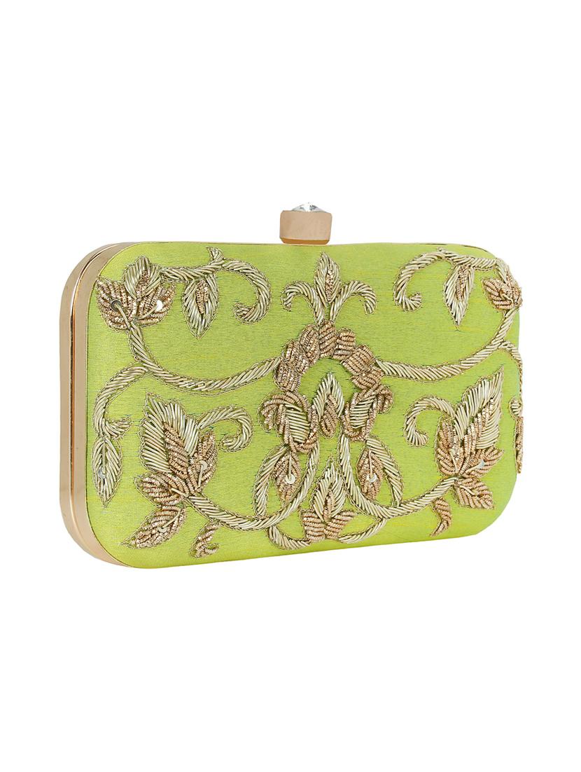 green cotton polyester blend box clutch - 16357185 - Zoom Image - 4