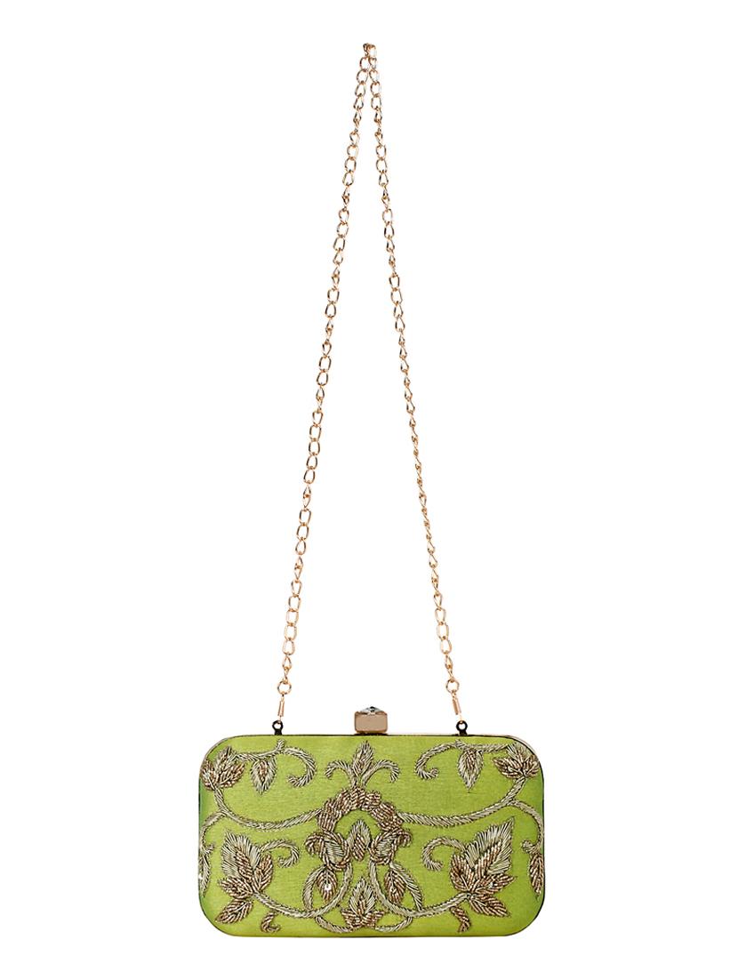 green cotton polyester blend box clutch - 16357185 - Zoom Image - 5