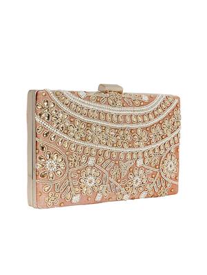 pink cotton polyester blend box clutch - 16357186 - Standard Image - 4