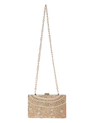 pink cotton polyester blend box clutch - 16357186 - Standard Image - 5