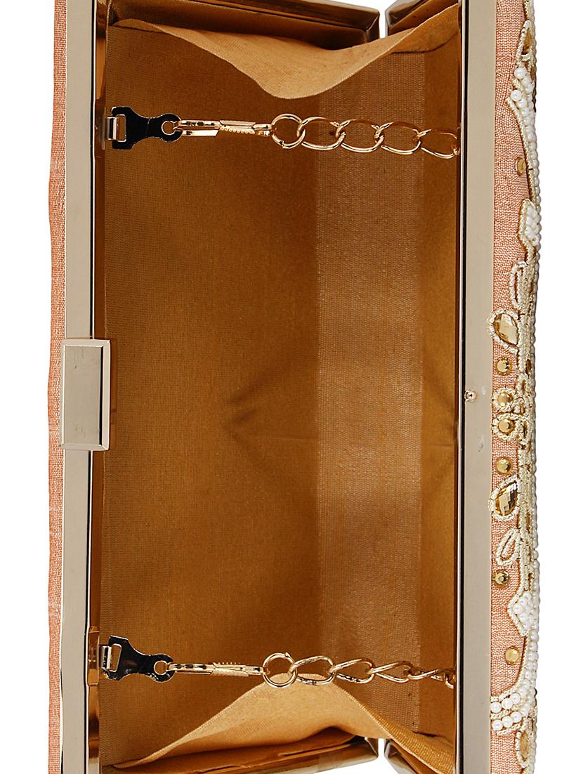 pink cotton polyester blend box clutch - 16357186 - Zoom Image - 3