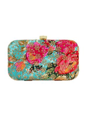 blue cotton polyester blend box clutch - 16357198 - Standard Image - 2