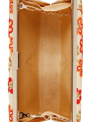 beige cotton polyester blend box clutch - 16357199 - Standard Image - 3
