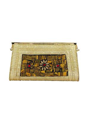 gold metal box clutch - 16357202 - Standard Image - 2