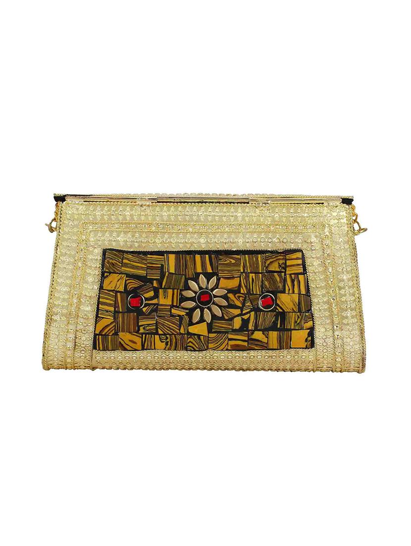 gold metal box clutch - 16357202 - Zoom Image - 2