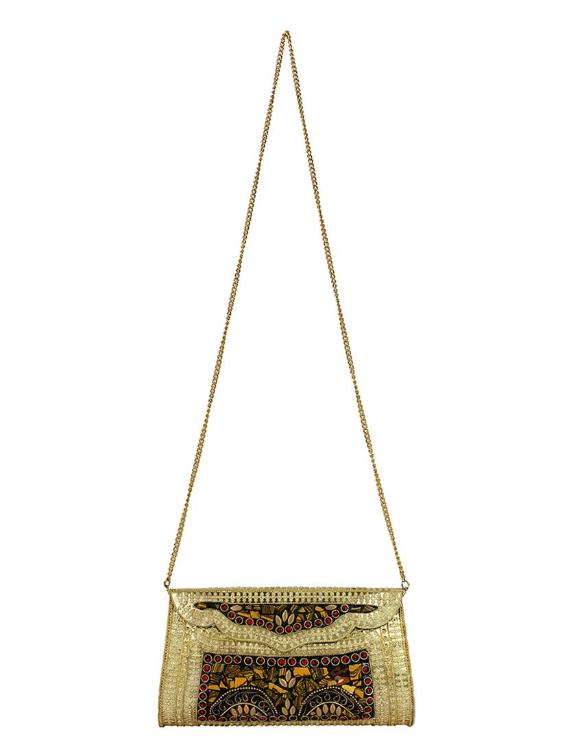 gold metal box clutch - 16357202 - Zoom Image - 5