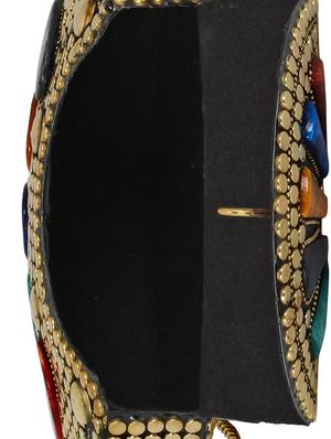 gold metal box clutch - 16357207 - Standard Image - 3