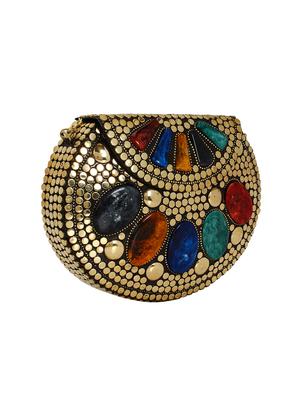 gold metal box clutch - 16357207 - Standard Image - 4