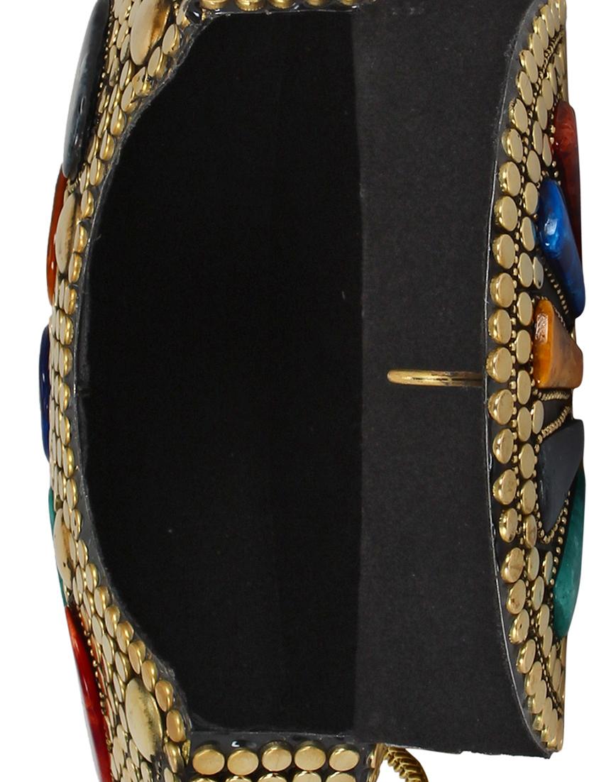 gold metal box clutch - 16357207 - Zoom Image - 3