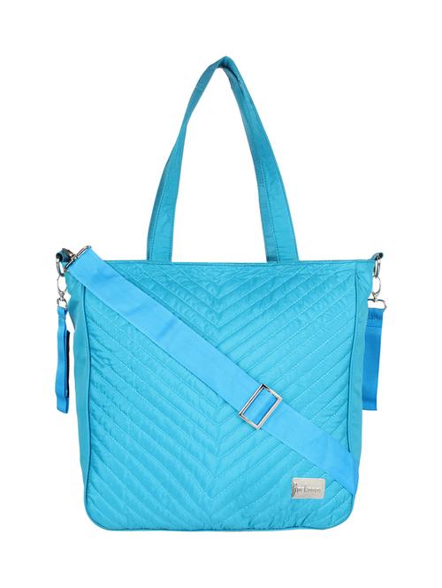 blue polyester regular handbag - 16357222 - Standard Image - 1