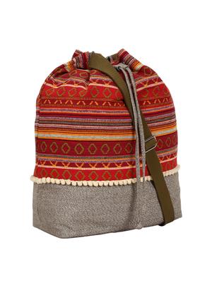 red cotton regular sling bag - 16357224 - Standard Image - 4