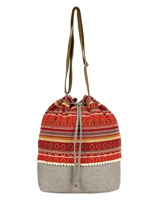 red cotton regular sling bag - 16357224 - Standard Image - 5