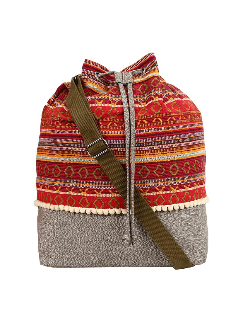 red cotton regular sling bag - 16357224 - Zoom Image - 1