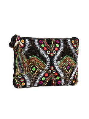 black cotton regular sling bag - 16357232 - Standard Image - 4