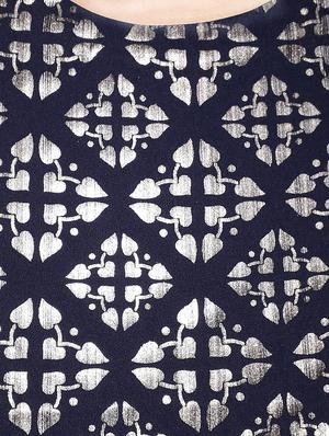 foil printed flared kurta - 16357239 - Standard Image - 5